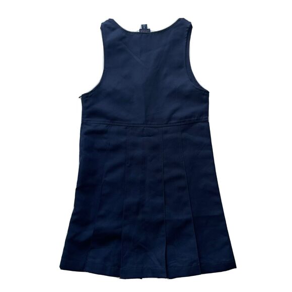 French Toast Girls Navy/White Peter Pan Collared Pleated Dress Skirt Uniform L - Picture 3 of 12